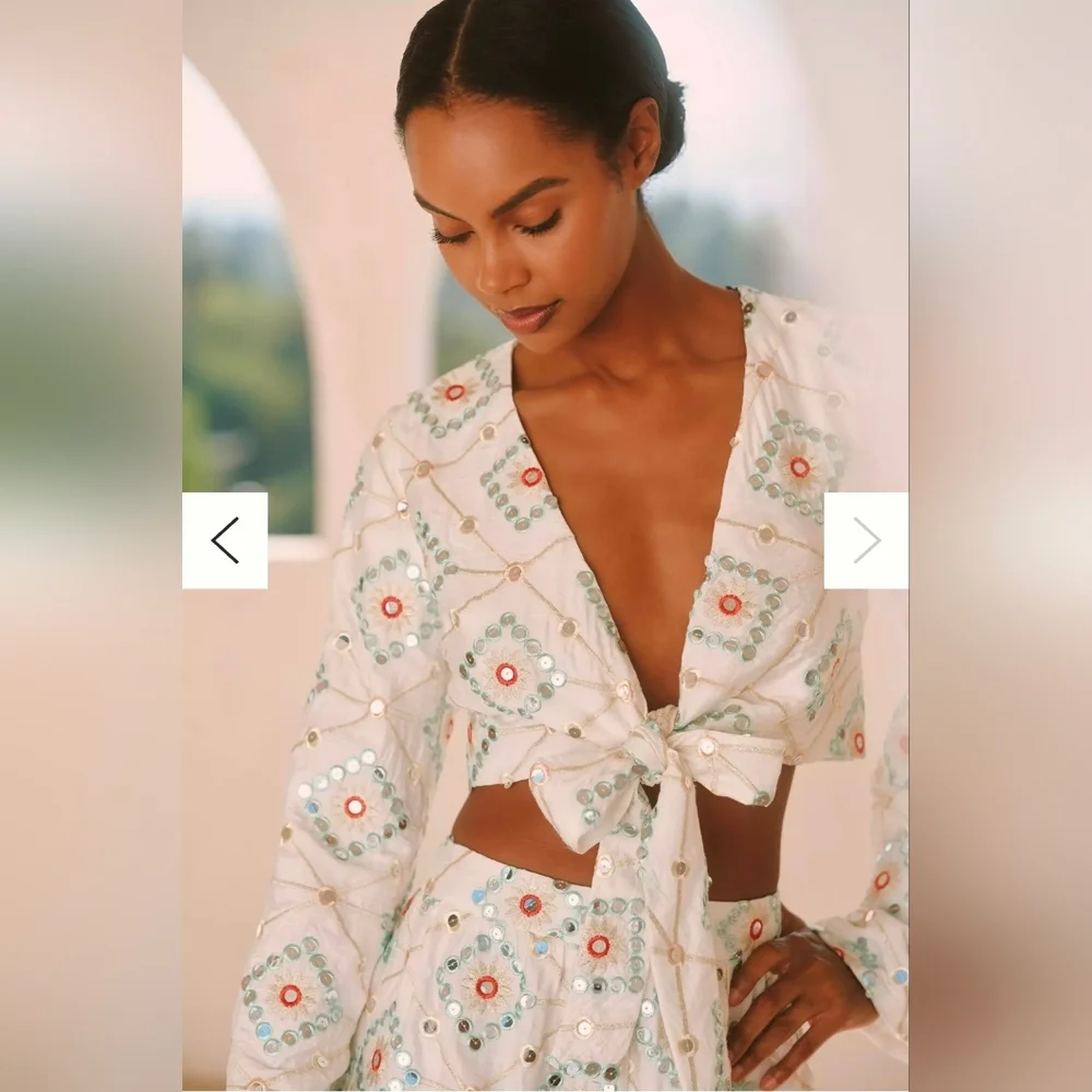 BLITHE FOR Anthropologie MIRROR GEO Shorts Set - Picture 3 of 4